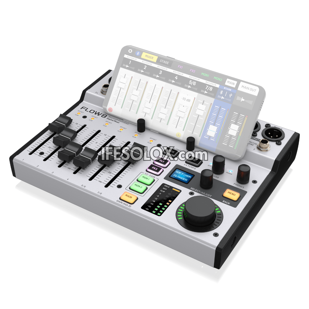 Behringer FLOW 8 8-Input Digital Mixer with Bluetooth, App Control, Channel Faders, FX Processors and USB/Audio Interface - Brand New