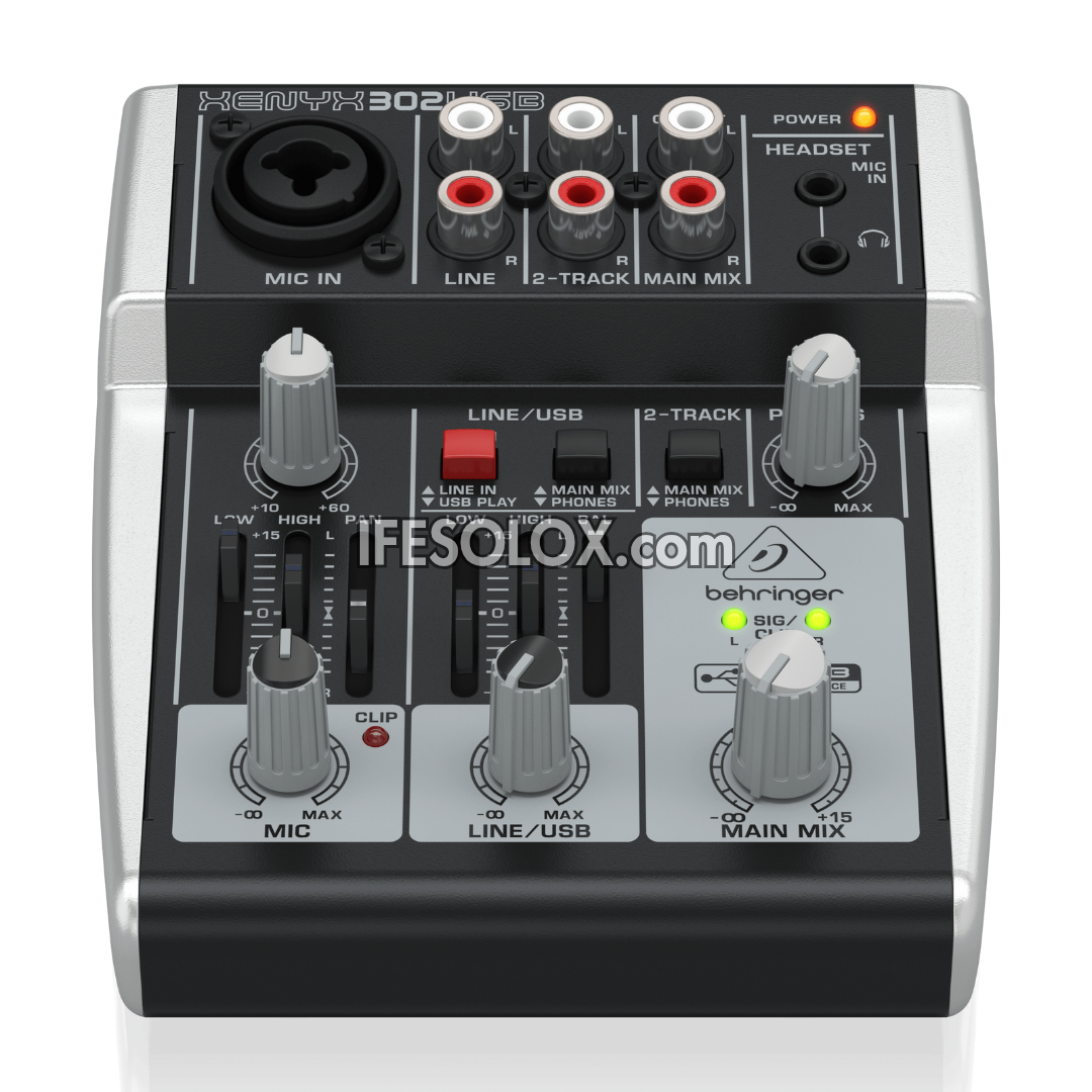 Behringer XENYX 302USB Premium 5-Input Mixer with XENYX Mic Preamps, USB Audio Interface - Brand New