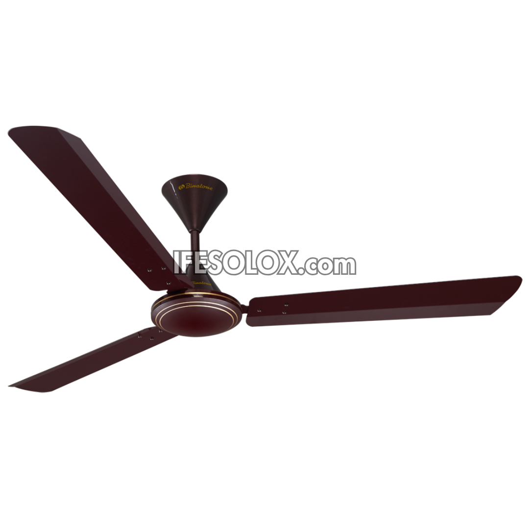 Binatone CF-5603 56" Ceiling Fan with 5 Speed buttons, 3 Rust-free Aluminum Blades (Brown) - Brand New