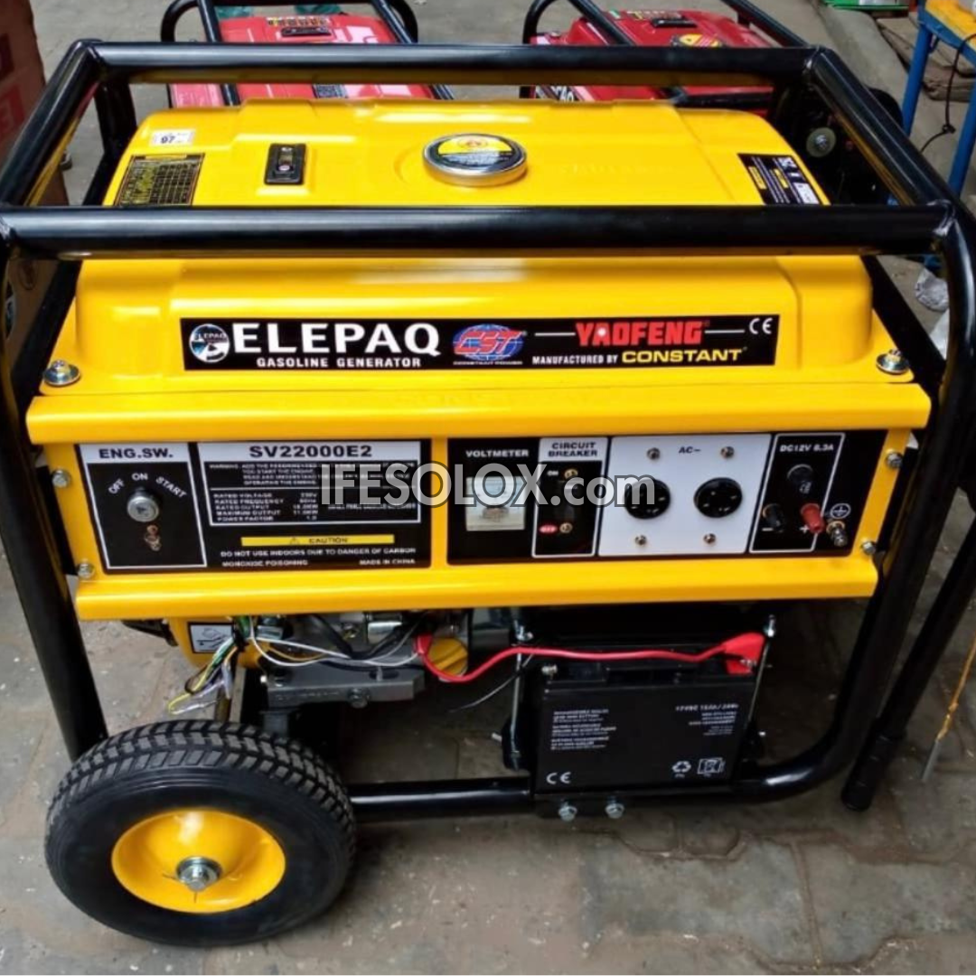 CONSTANT ELEPAQ SV22000E2 10KVA 100% Pure Copper Key-Start Petrol Generator - Brand New