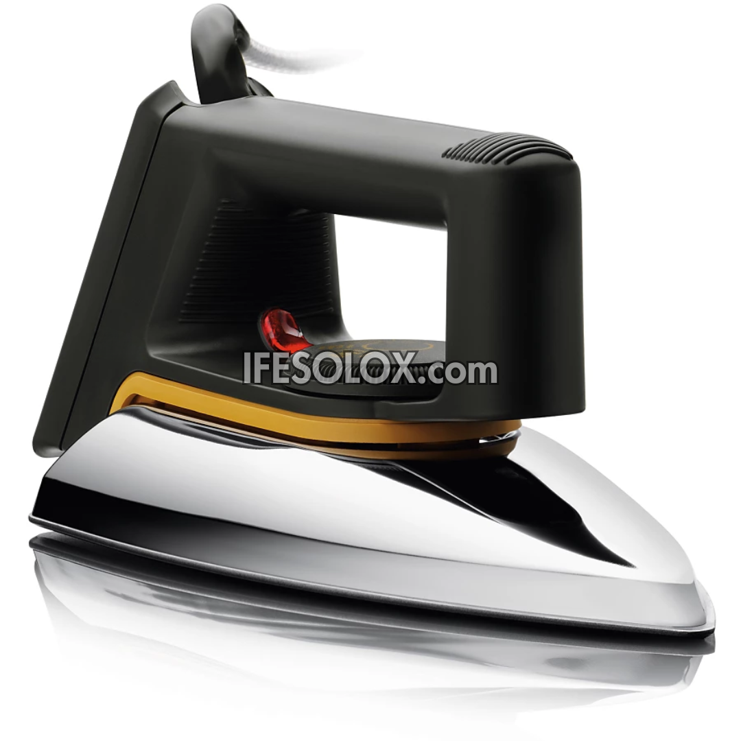 Classic 1,000W Dry Pressing Iron for Clothes with Linished Aluminum Soleplate, Automatic Shut-off - Brand New