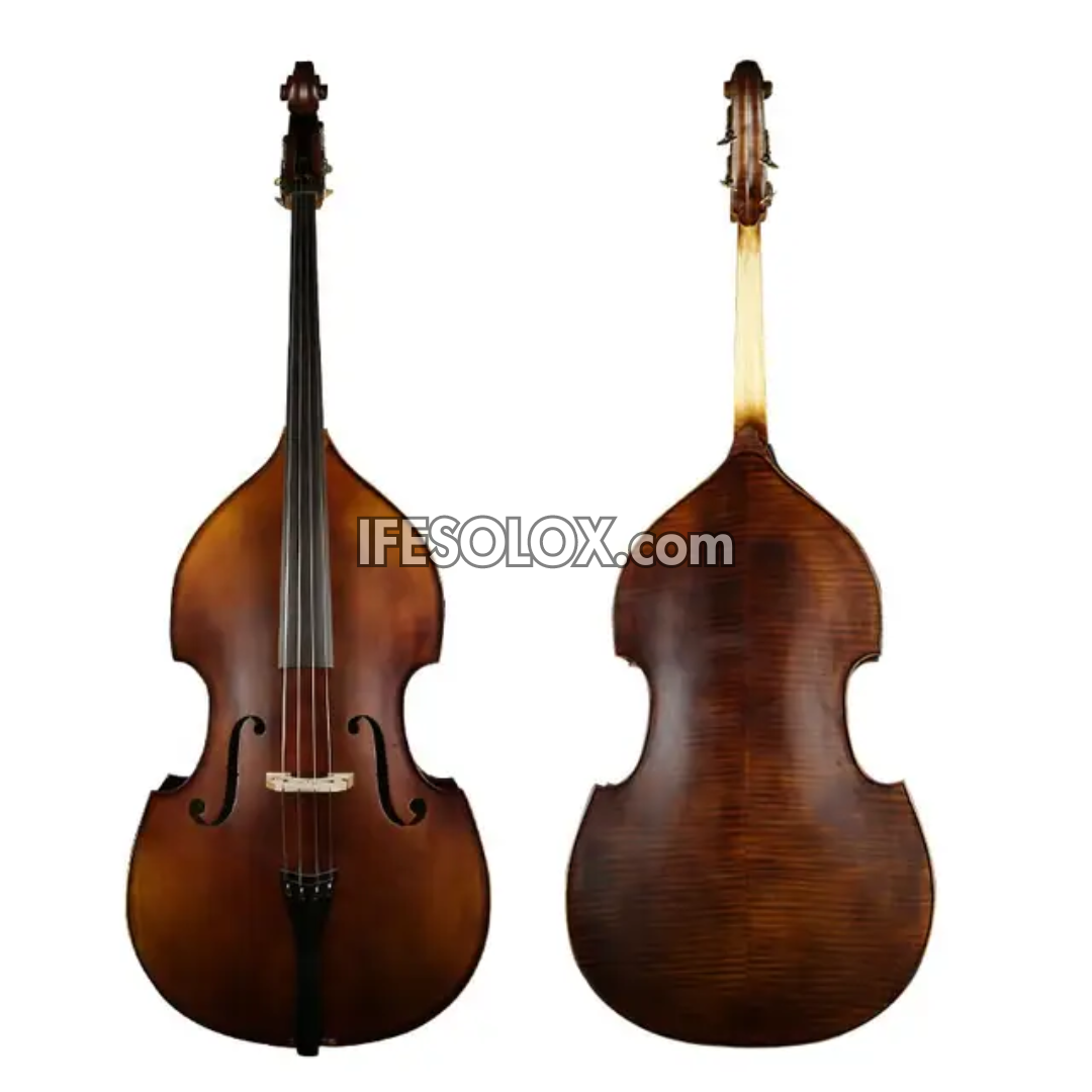Concert Double Bass for Professionals with Bow, Rosin and a Hardcase (Vintage Brown) - Brand New