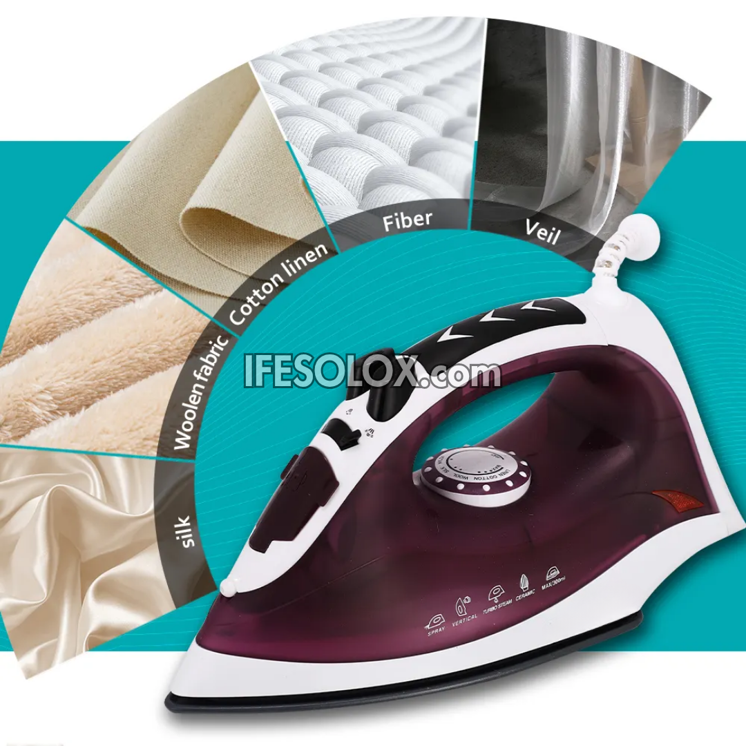 Easy Steam Compact Pressing Iron for Clothes with Automatic Shut-off, Nonstick Plates and Adjustable Temperature - Brand New