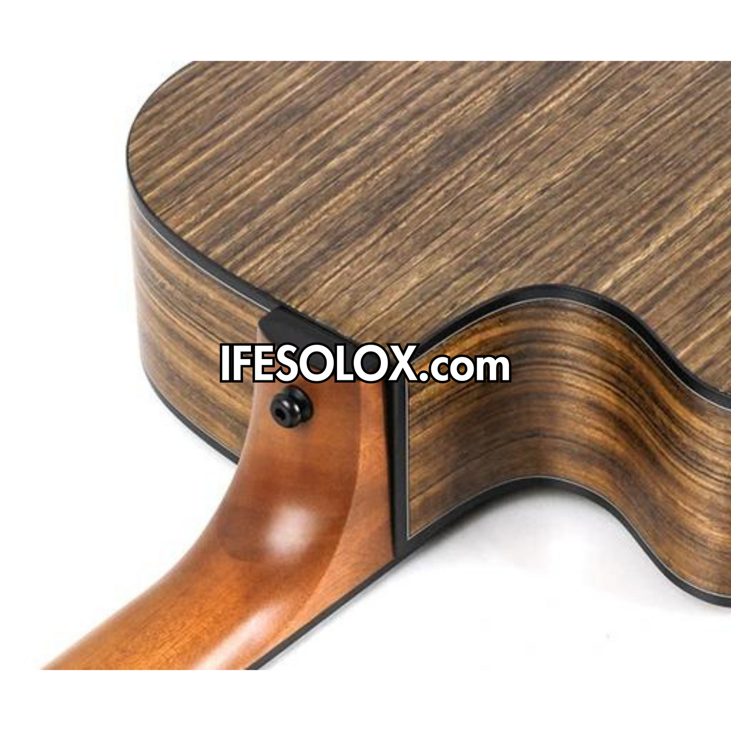 Smiger LG-09 40" Engraved Hole Single-cut Semi-Acoustic Guitar with Belt and Bag - Brand New