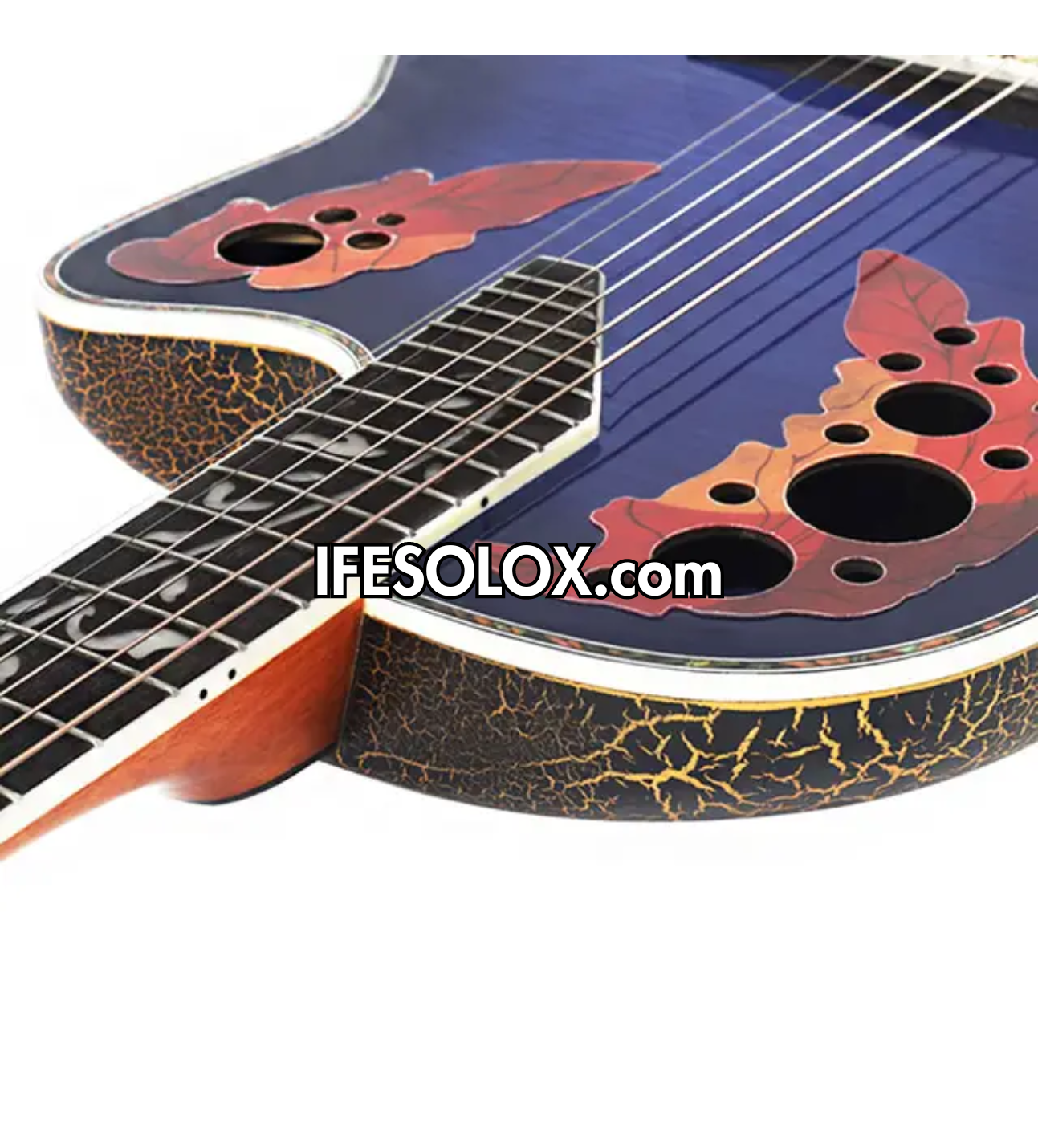 Premium 41" Professional Blue Electro-Acoustic Guitar with Bag and Belt - Brand New