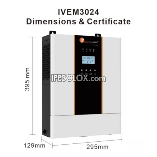 Felicity Solar 3000W Pure Sine Wave Hybrid Solar Inverter (IVEM3024) - Brand New