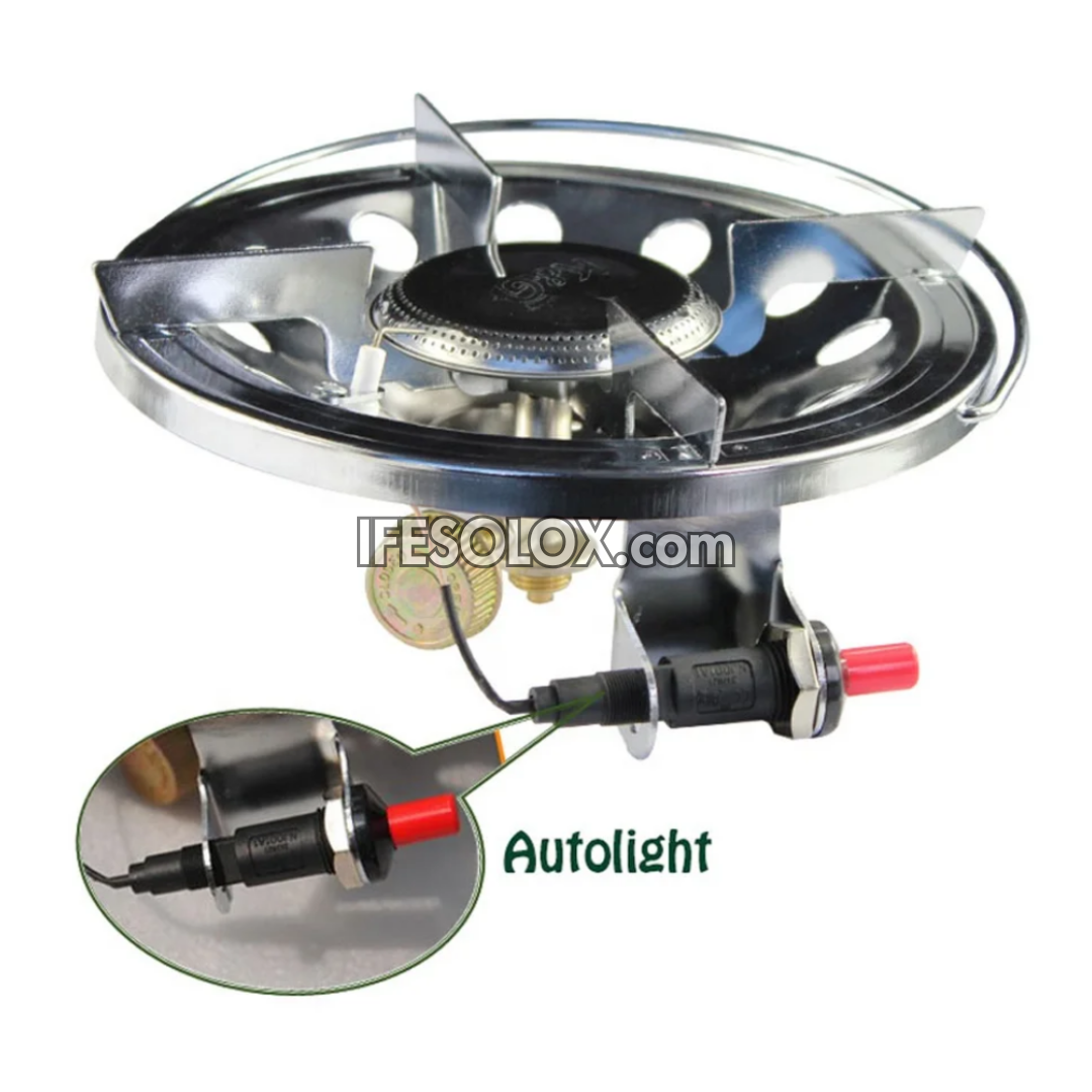 Gas Cylinder Stainless Steel Cooktop Stove with Single Burner, Auto ignition, Valve Control - Brand New