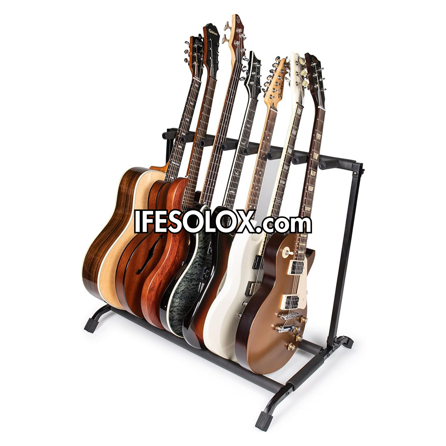 SLX Foldable Multi-Guitar Stand Rack For 7 Guitars (Acoustic, Bass or Electric) - Brand New