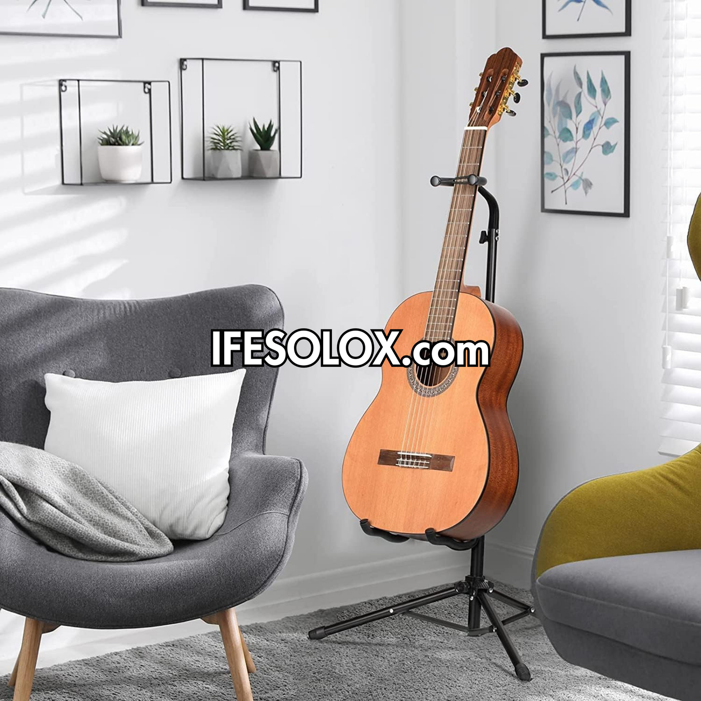 SLX Universal Guitar Stand with Neck Holder for Acoustic, Bass and Electric Guitars - Brand New