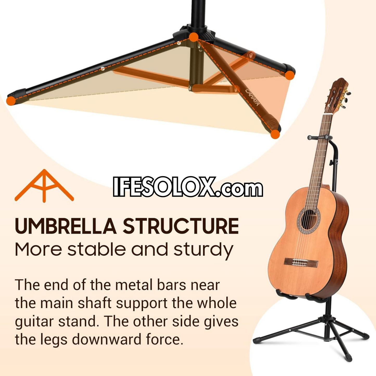 SLX Universal Guitar Stand with Neck Holder for Acoustic, Bass and Electric Guitars - Brand New
