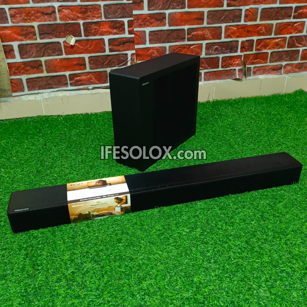 Hisense HS2100 2.1Ch 240W Bluetooth Sound Bar with Wireless Subwoofer + Dolby Atmos - Brand New