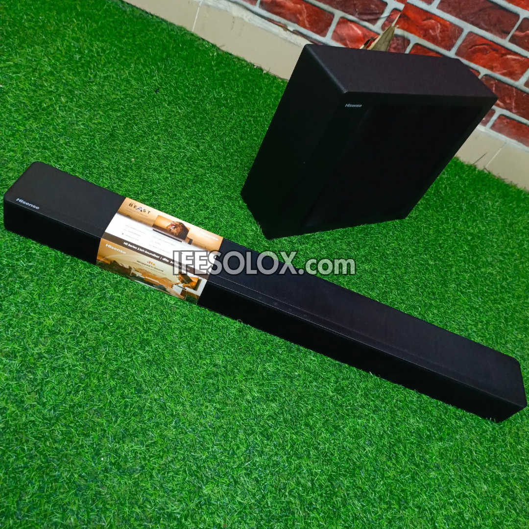 Hisense HS2100 2.1Ch 240W Bluetooth Sound Bar with Wireless Subwoofer + Dolby Atmos - Brand New