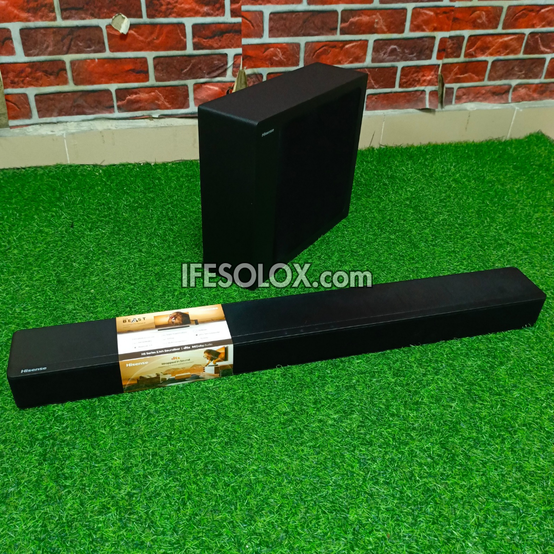 Hisense HS2100 2.1Ch 240W Bluetooth Sound Bar with Wireless Subwoofer + Dolby Atmos - Brand New