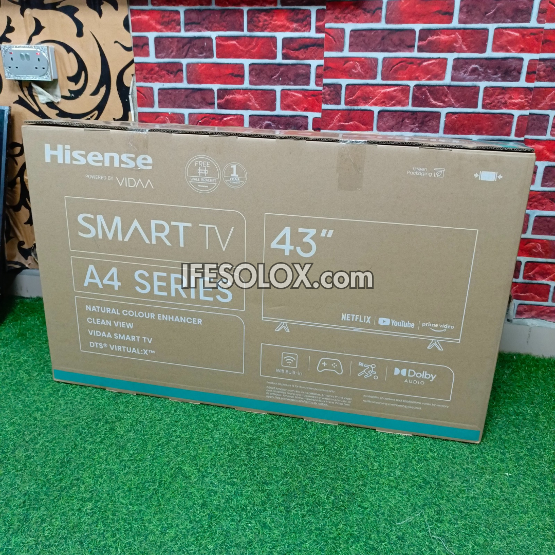 Hisense 43 Inch 43A4K VIDAA Smart Full HD LED TV + 1 Year Warranty (Free Wall Mount) - Brand New