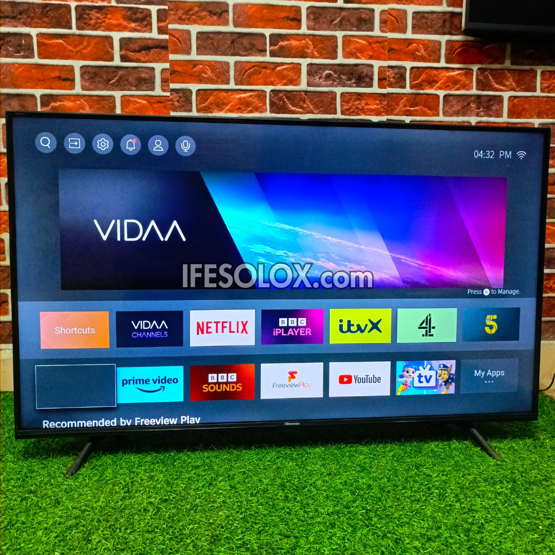 Hisense 43 inch 43A7100 Smart 4K UHD Frameless TV (Built-in Bluetooth, WiFi, Miracast) - Foreign Used