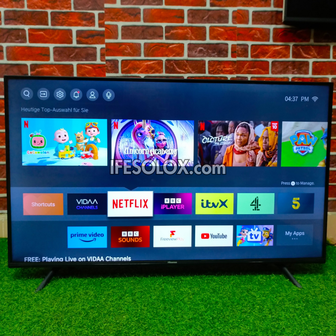 Hisense 43 inch 43A7100 Smart 4K UHD Frameless TV (Built-in Bluetooth, WiFi, Miracast) - Foreign Used