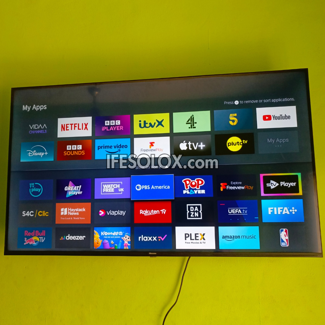 Hisense 55 inch 55A7100 Series Smart 4K UHD Frameless TV (Built-in Bluetooth, WiFi, Miracast) - Foreign Used