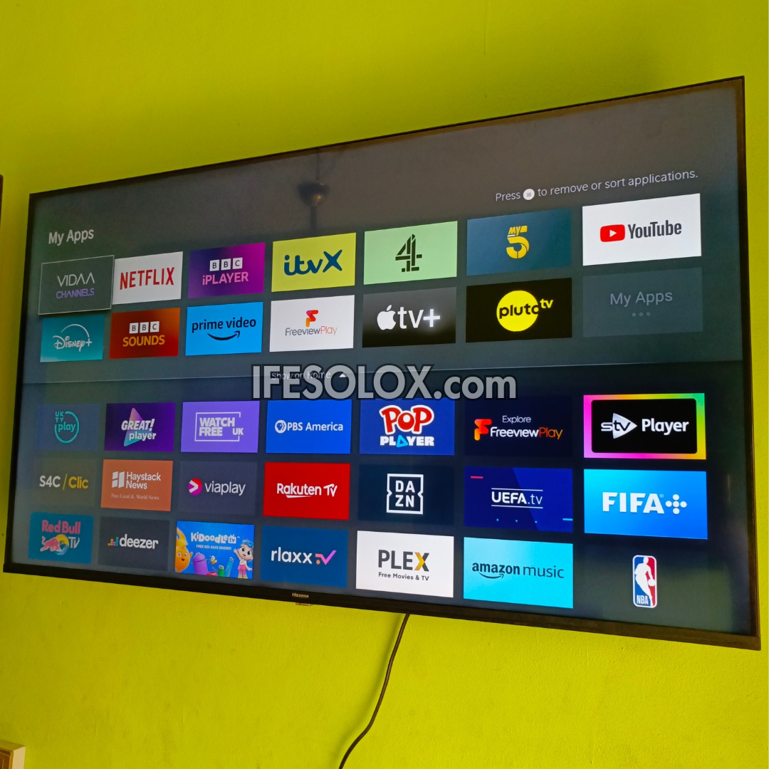 Hisense 55 inch 55A7100 Series Smart 4K UHD Frameless TV (Built-in Bluetooth, WiFi, Miracast) - Foreign Used