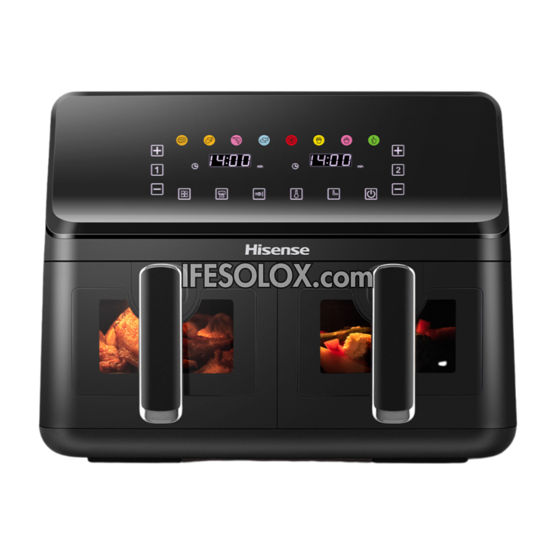 Hisense H08BK2S1 8Liters Air Fryer with 2700W, Dual Baskets and Multi-LED - Brand New