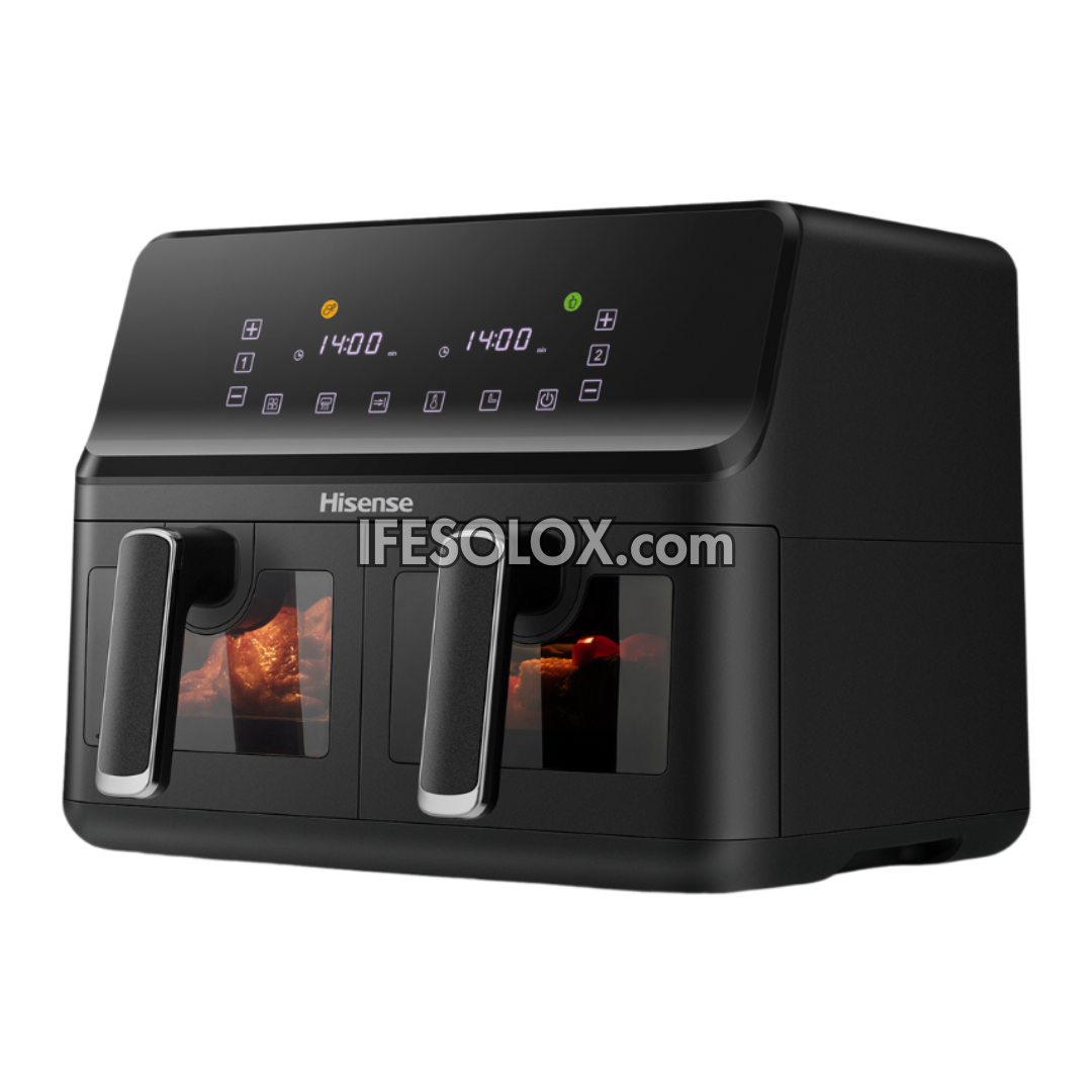 Hisense H08BK2S1 8Liters Air Fryer with 2700W, Dual Baskets and Multi-LED - Brand New
