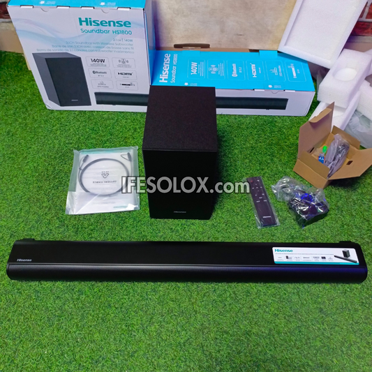 Hisense HS1800 2.1Ch 140W Bluetooth Sound Bar with Wireless Subwoofer - Brand New