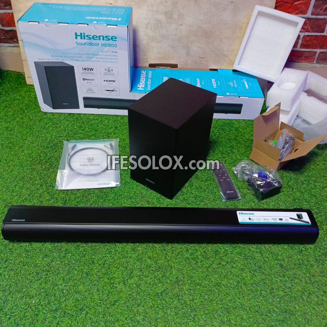 Hisense HS1800 2.1Ch 140W Bluetooth Sound Bar with Wireless Subwoofer - Brand New