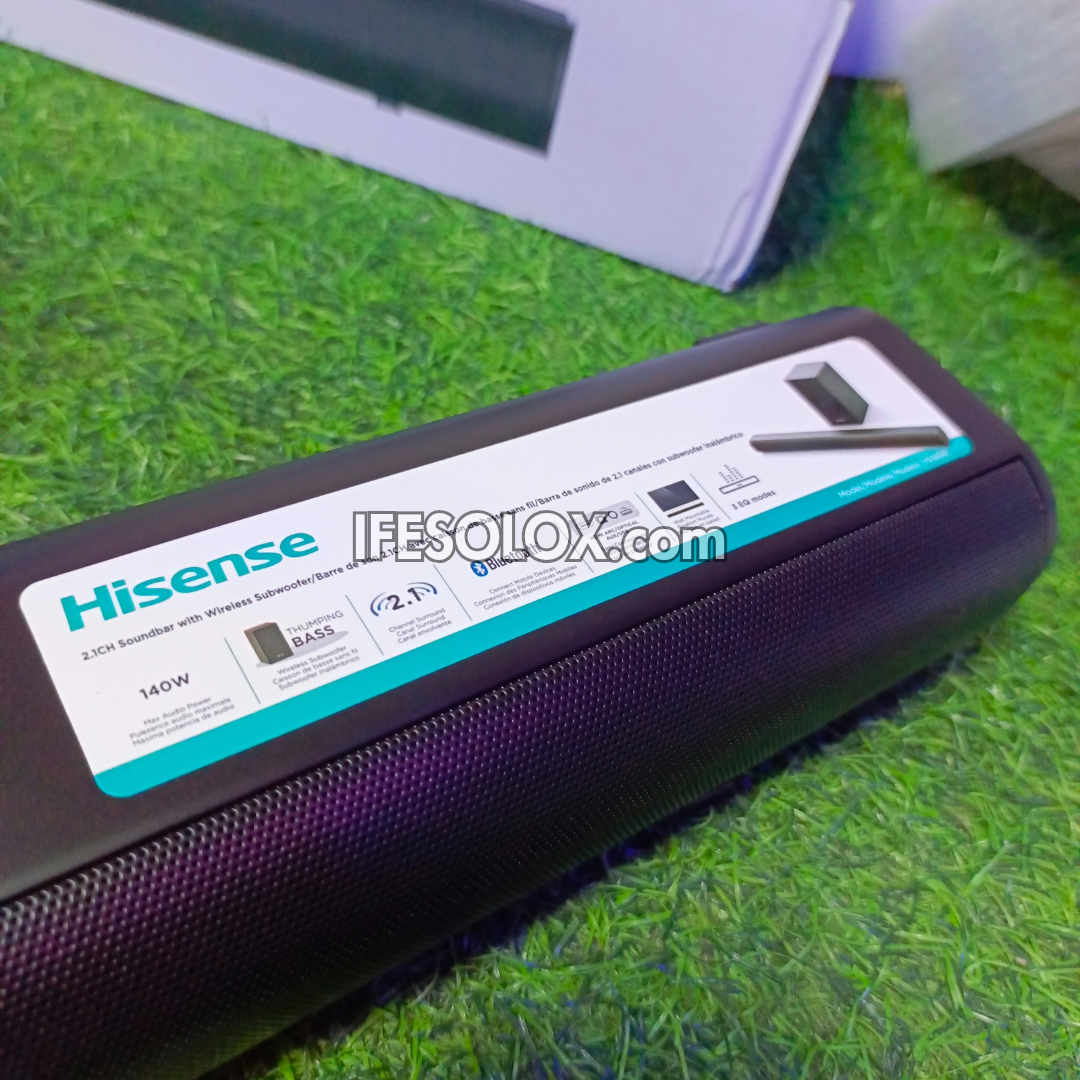 Hisense HS1800 2.1Ch 140W Bluetooth Sound Bar with Wireless Subwoofer - Brand New