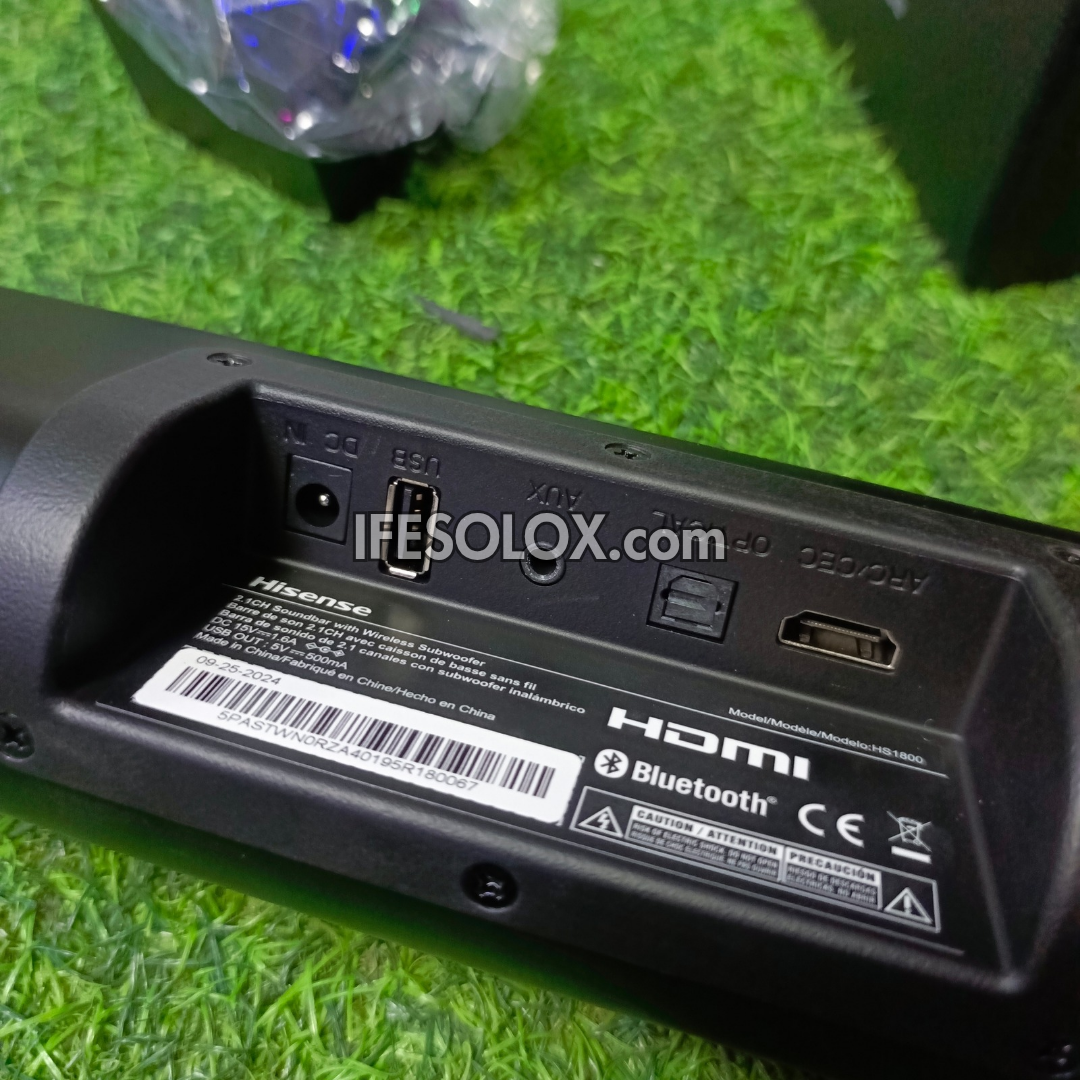 Hisense HS1800 2.1Ch 140W Bluetooth Sound Bar with Wireless Subwoofer - Brand New