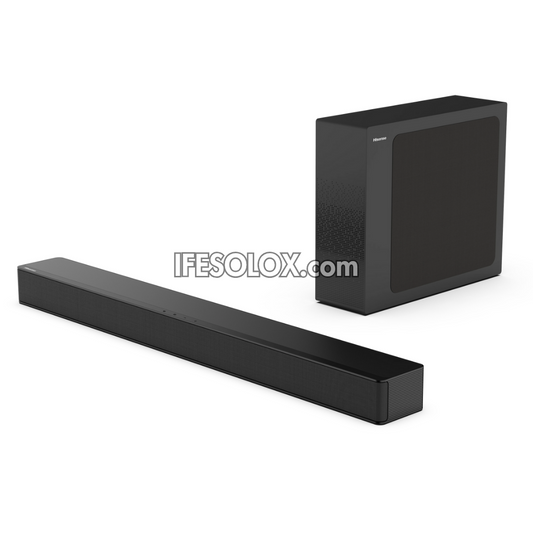 Hisense HS2100-FM 2.1Ch 240W Bluetooth Sound Bar with Wireless Subwoofer, FM Tuner & Dolby Atmos - Brand New