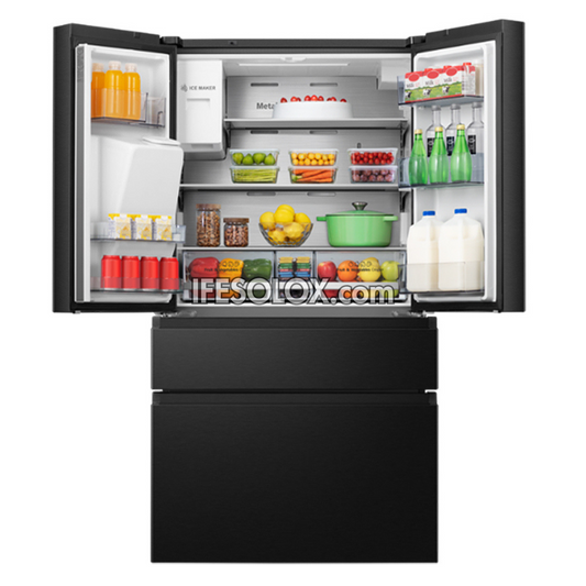 Hisense RM-64WC 560L Side by Side, Bottom-Freezer Refrigerator with Ice Maker + 1 Year Warranty - Brand New
