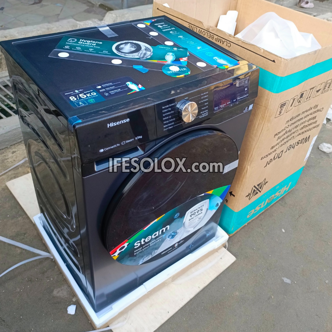 Hisense WD3S8043BT 8kg Washer and 5kg Dryer Front Load Automatic Smart Inverter Washing Machine - Brand New