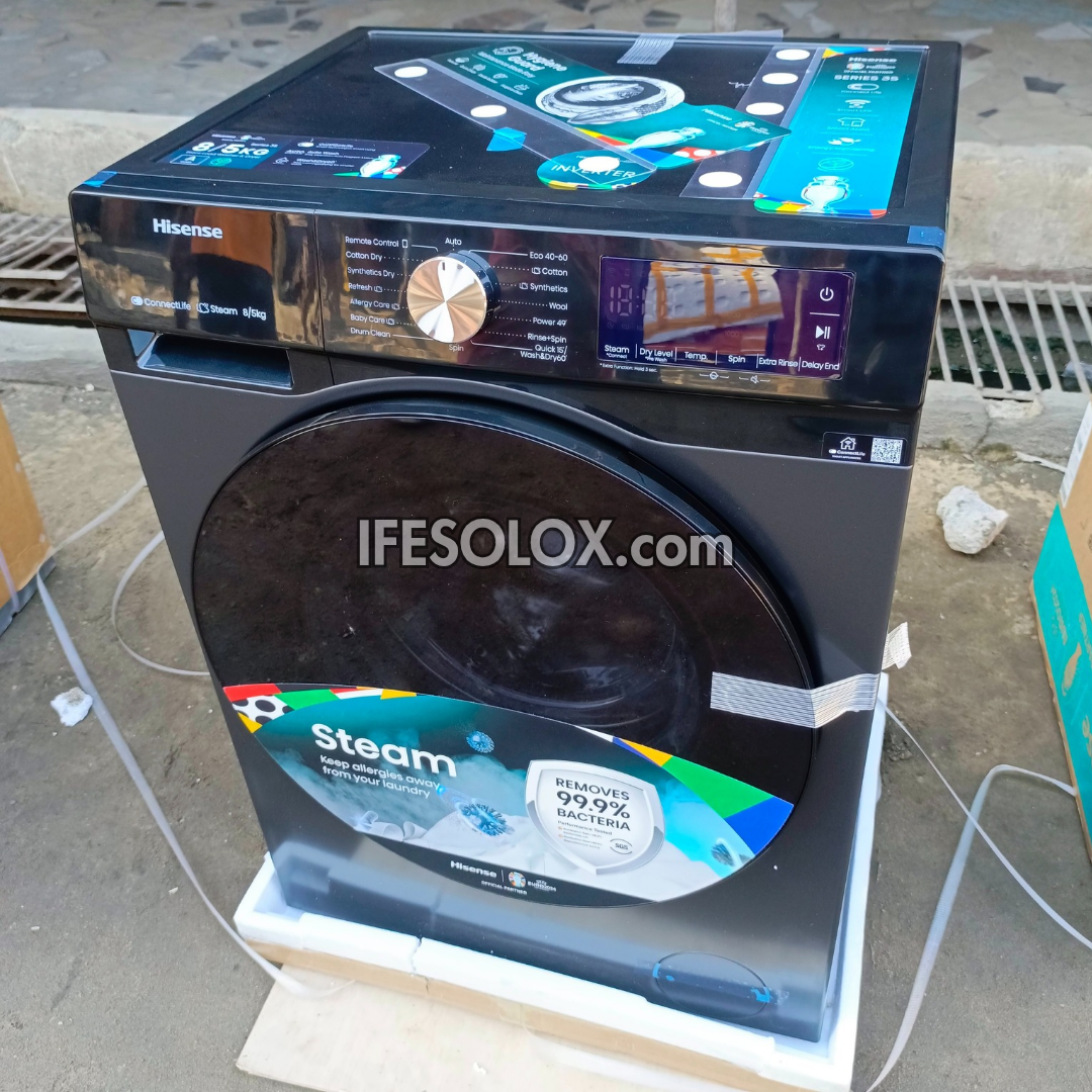 Hisense WD3S8043BT 8kg Washer and 5kg Dryer Front Load Automatic Smart Inverter Washing Machine - Brand New