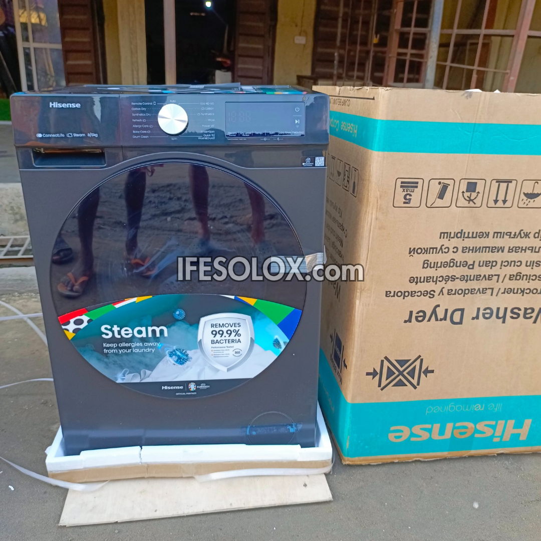 Hisense WD3S8043BT 8kg Washer and 5kg Dryer Front Load Automatic Smart Inverter Washing Machine - Brand New