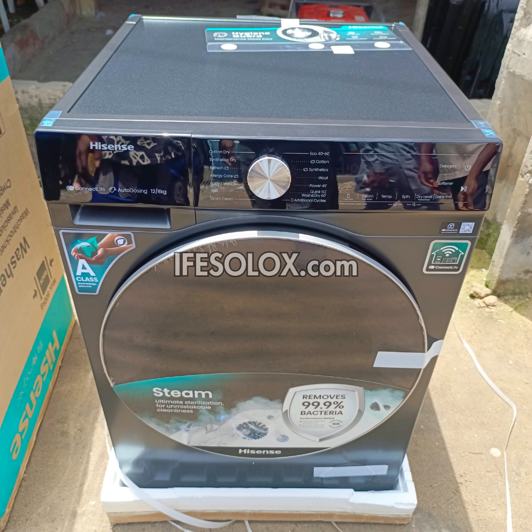 Hisense WM5S1245BB-WD 12kg Washer and 8kg Dryer Front Load Automatic Smart Inverter Washing Machine - Brand New
