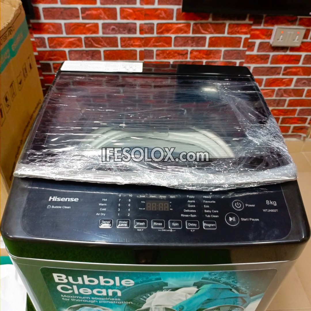 Hisense WM802T-WTJA 8kg Smart Control, 8 Level Water Selection Top Load Automatic Washing Machine - Brand New
