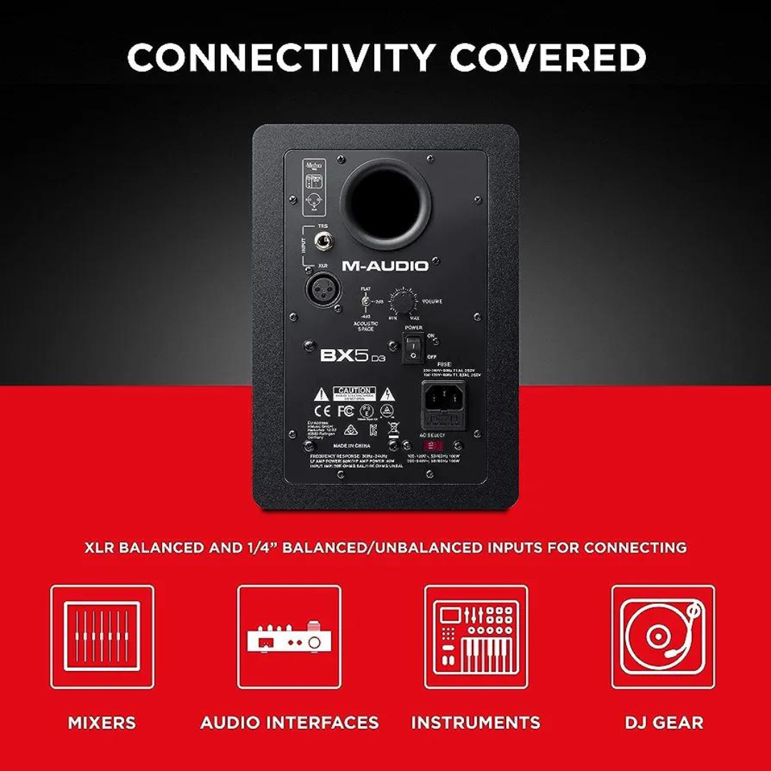 M-Audio BX5 Dual (2-Way) 100W 5" Active Studio Monitor Speaker for Music Production and Mixing - Brand New