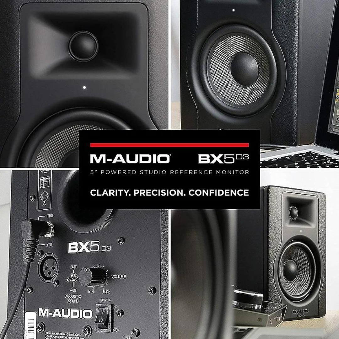 M-Audio BX5 Dual (2-Way) 100W 5" Active Studio Monitor Speaker for Music Production and Mixing - Brand New