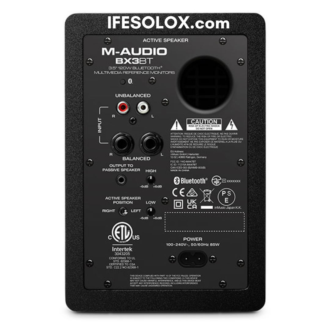 M-Audio BX3 BT Dual (2-Way) 120W Powered 3.5" Bluetooth Studio Reference Monitors for Music Production - Brand New
