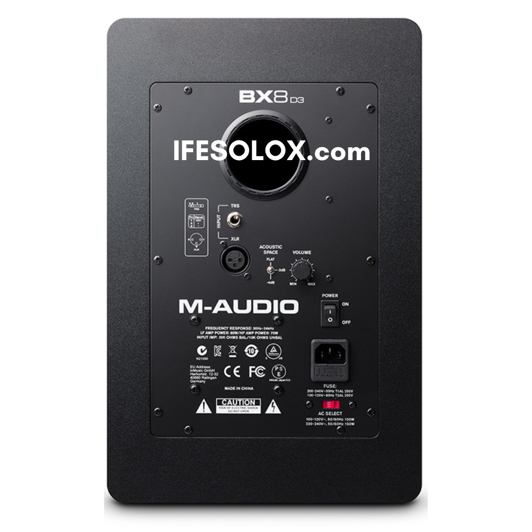 M-Audio BX8 D3 Dual (2-Way) 8" 150W Powered Studio Monitor Speaker for Music Production and Mixing - Brand New