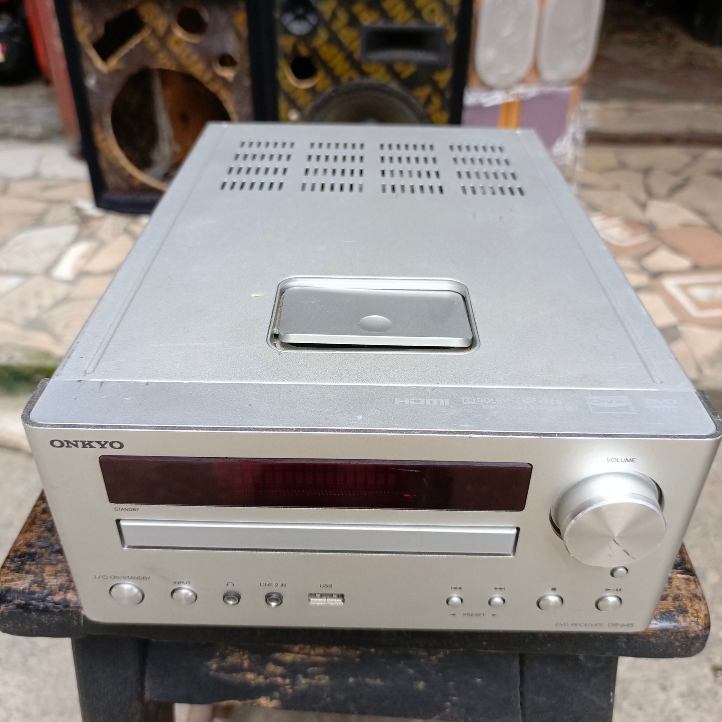 ONKYO DR-645 DVD Stereo (2 Channel) Audio Amplifier with Aux, USB and HDMI & Subwoofer Output - Foreign Used
