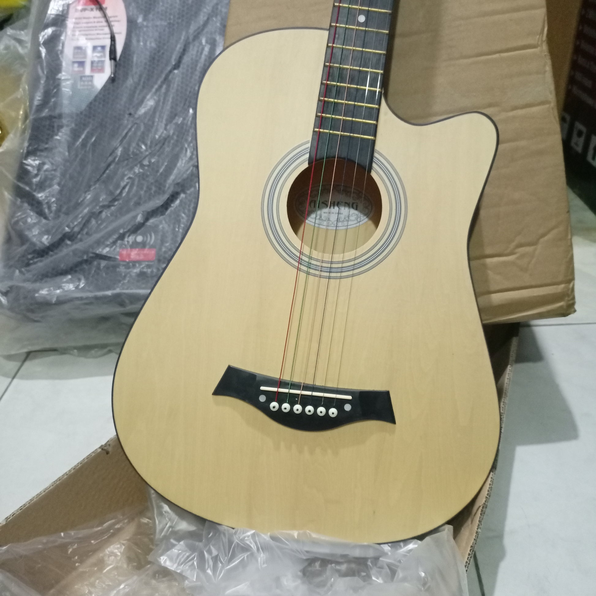 Classic 38" Brown Acoustic Guitar - Brand New