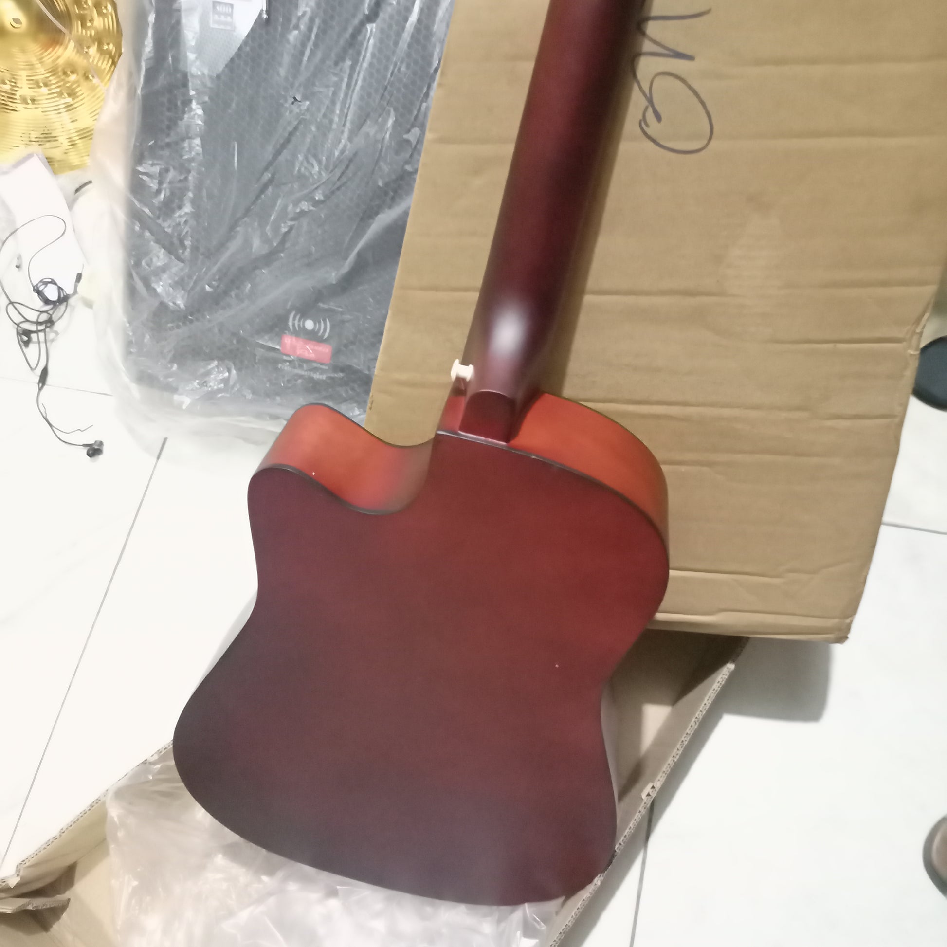 Classic 38" Brown Acoustic Guitar - Brand New