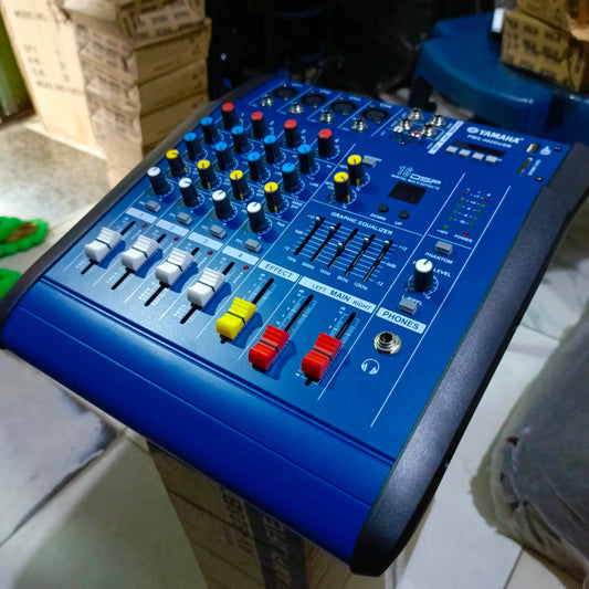 Yamaha PMX402DU 4-Channel Powered Mixer With Built-in Amplifier, BlueTooth, USB, DSP Effects And Phantom Light - Left View