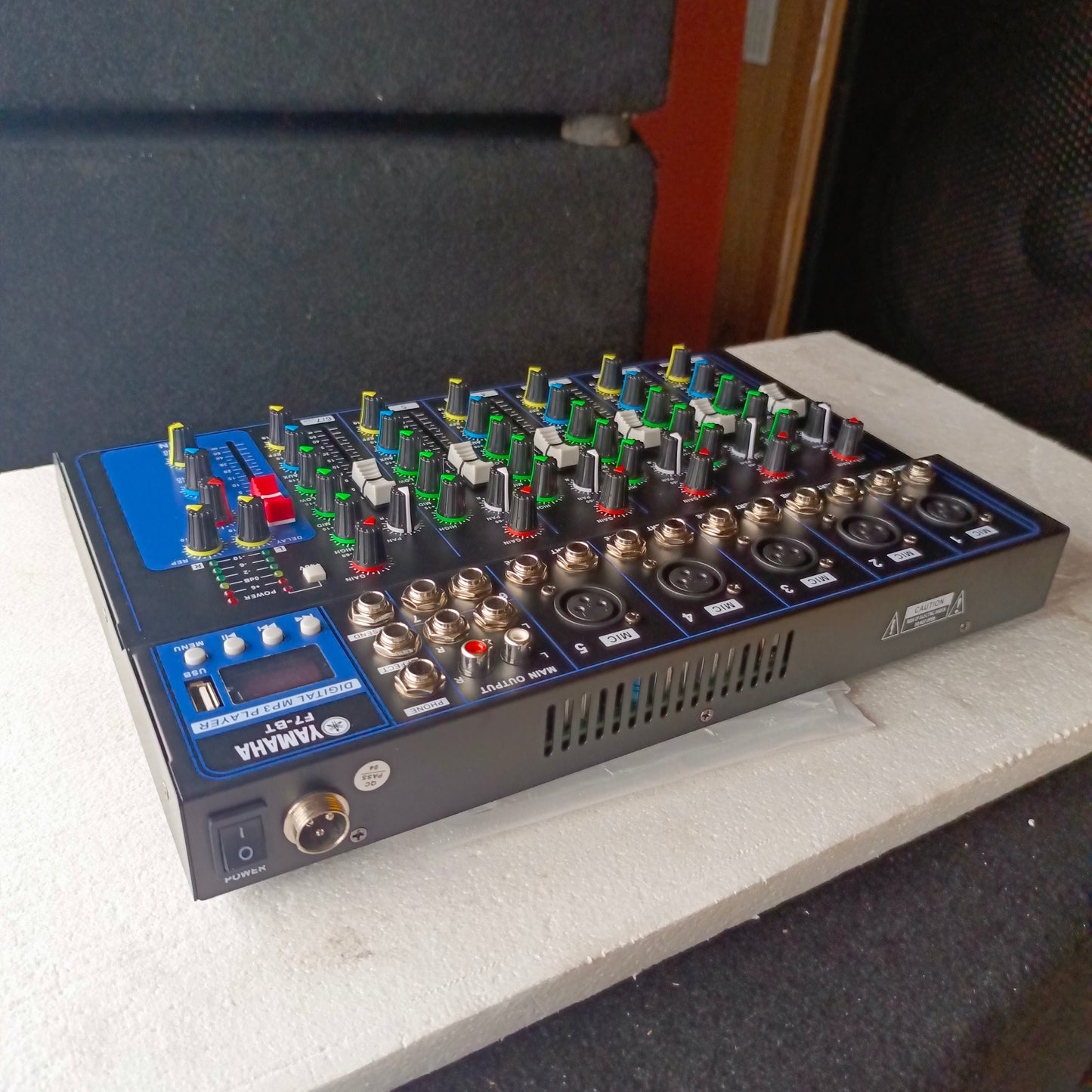 Professional F7 7-Channel Compact Stereo Mixer - Back View