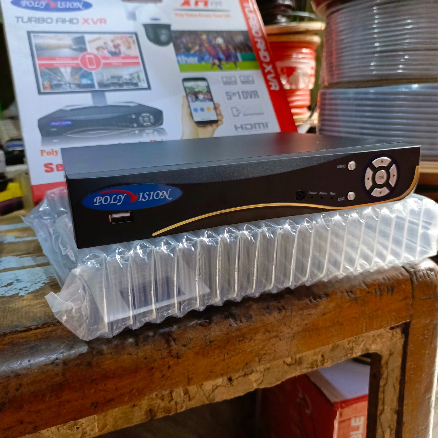 POLYVISION 16-Channel 5-in-1 High Definition DVR (Supports IP, AHD, CVI, HD, TVI cameras) - Front View