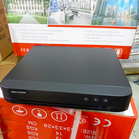 HIKVISION 4-Channel 2-Way 7200-Series 5MP 6-in-1 High Definition DVR (Supports IP, XVI, AHD, CVI, CVBS, TVI cameras) - Brand New