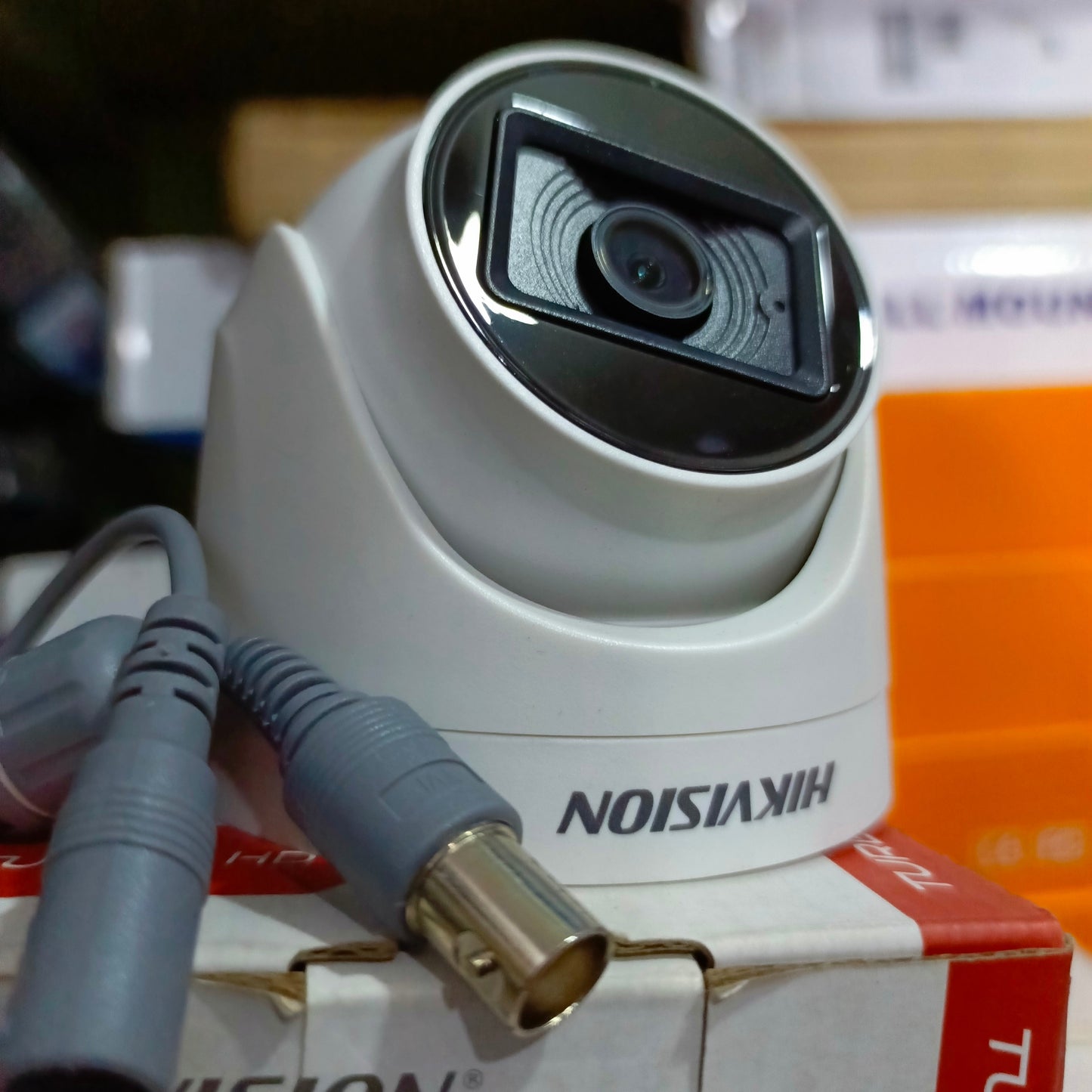 HIKVISION IR Turret HD-TVI Color Camera with Coaxial Audio (2.8mm, 2MP Lens) - Side View