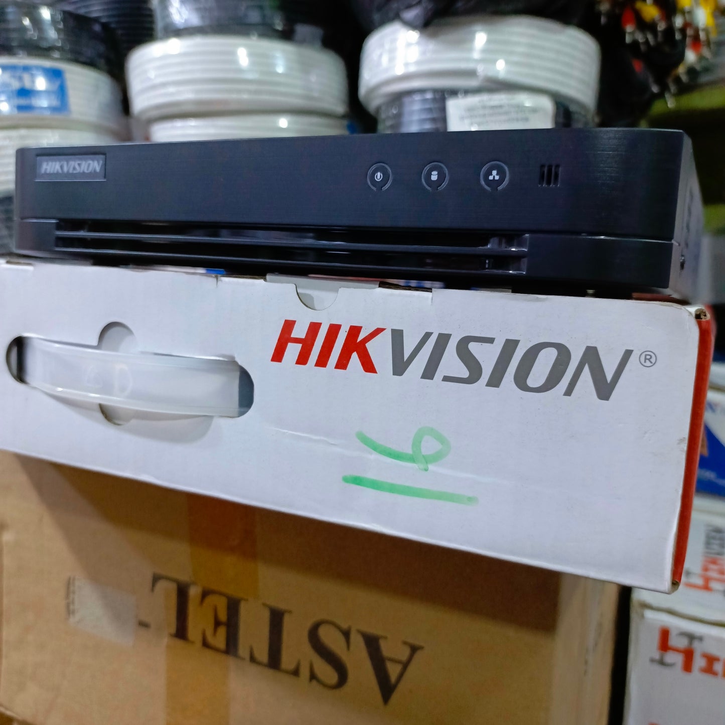HIKVISION 16-Channel 7200 Series 5MP 6-in-1 High Definition DVR (Supports IP, XVI, AHD, CVI, CVBS, TVI cameras) - Front View