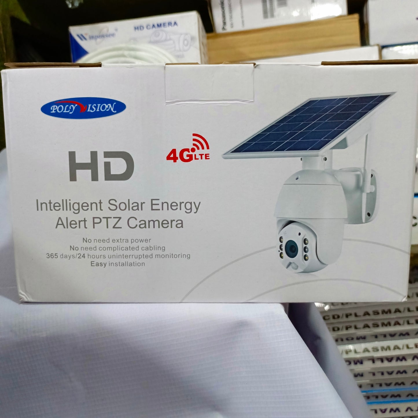 POLYVISION S10-4G Intelligent Solar Energy 4G PTZ IP Camera (3.6mm 2MP Lens) with 2-Way Audio - Brand New