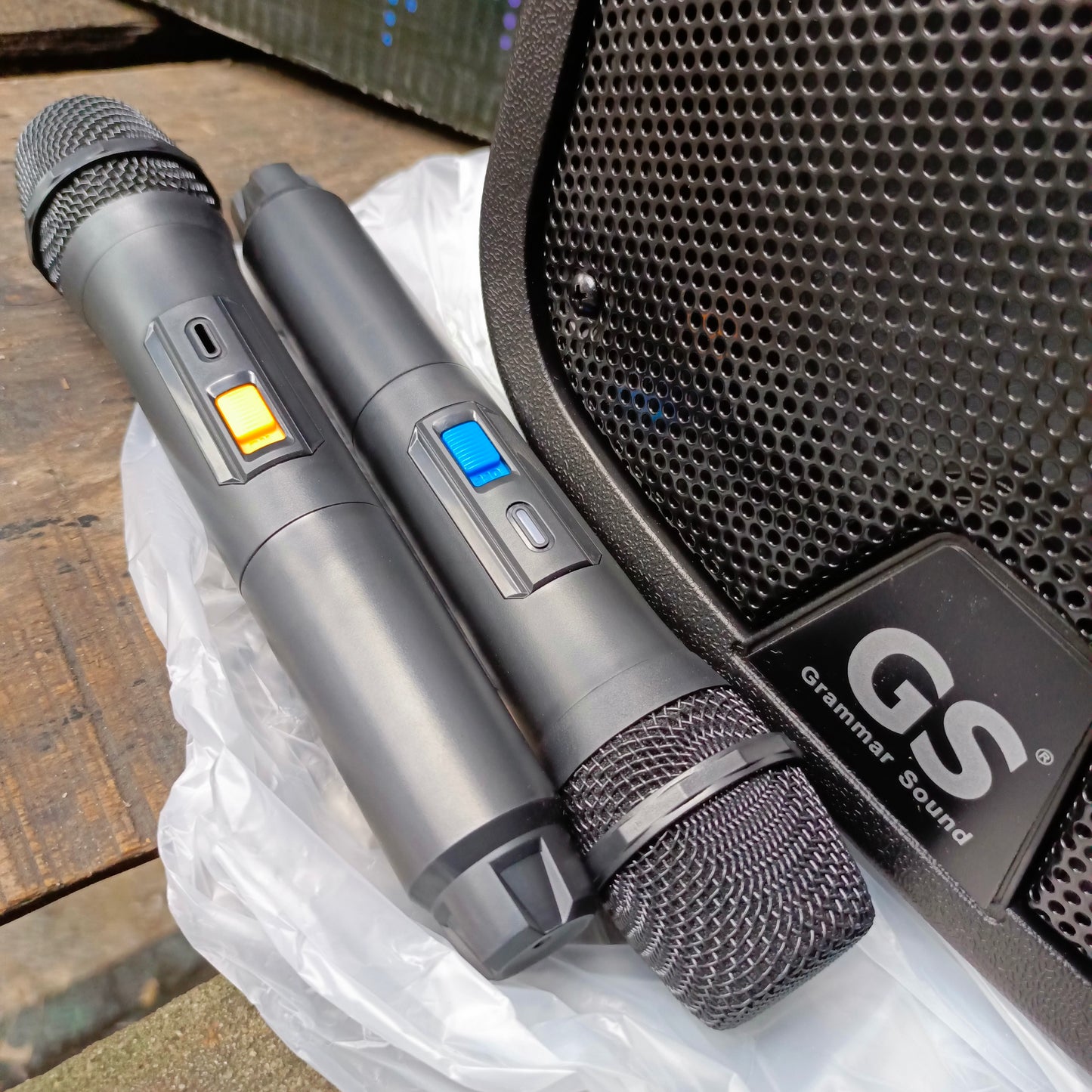 Grammar Sound AL1204C 12-inch Professional PA Multimedia Loudspeaker System with Dual Wireless Microphone - Brand New